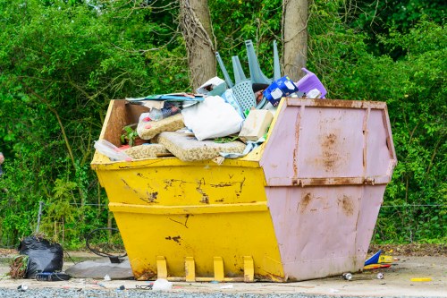 Skip on residential street in Teddington